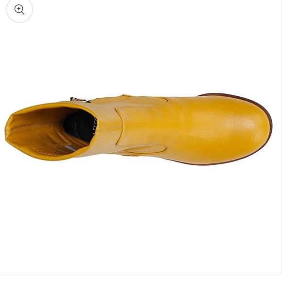Franco Sarto Zaren Mustard Yellow Block Bootie - Picture 4 of 4